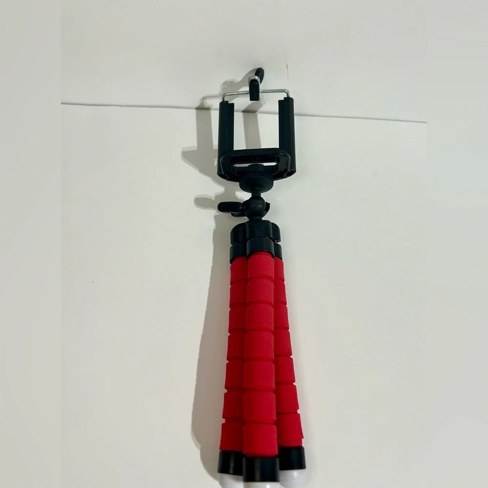 Octopus Adjustable Tripod Stand 3 Legs Flexible Phone Holder Camera Bracket Red